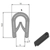 Profil protection d'angles avec renforcement en treillis acier PVC 10x14.5mm schwarz